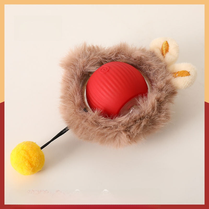 Automatic Interactive Cat Toy Ball with Feather