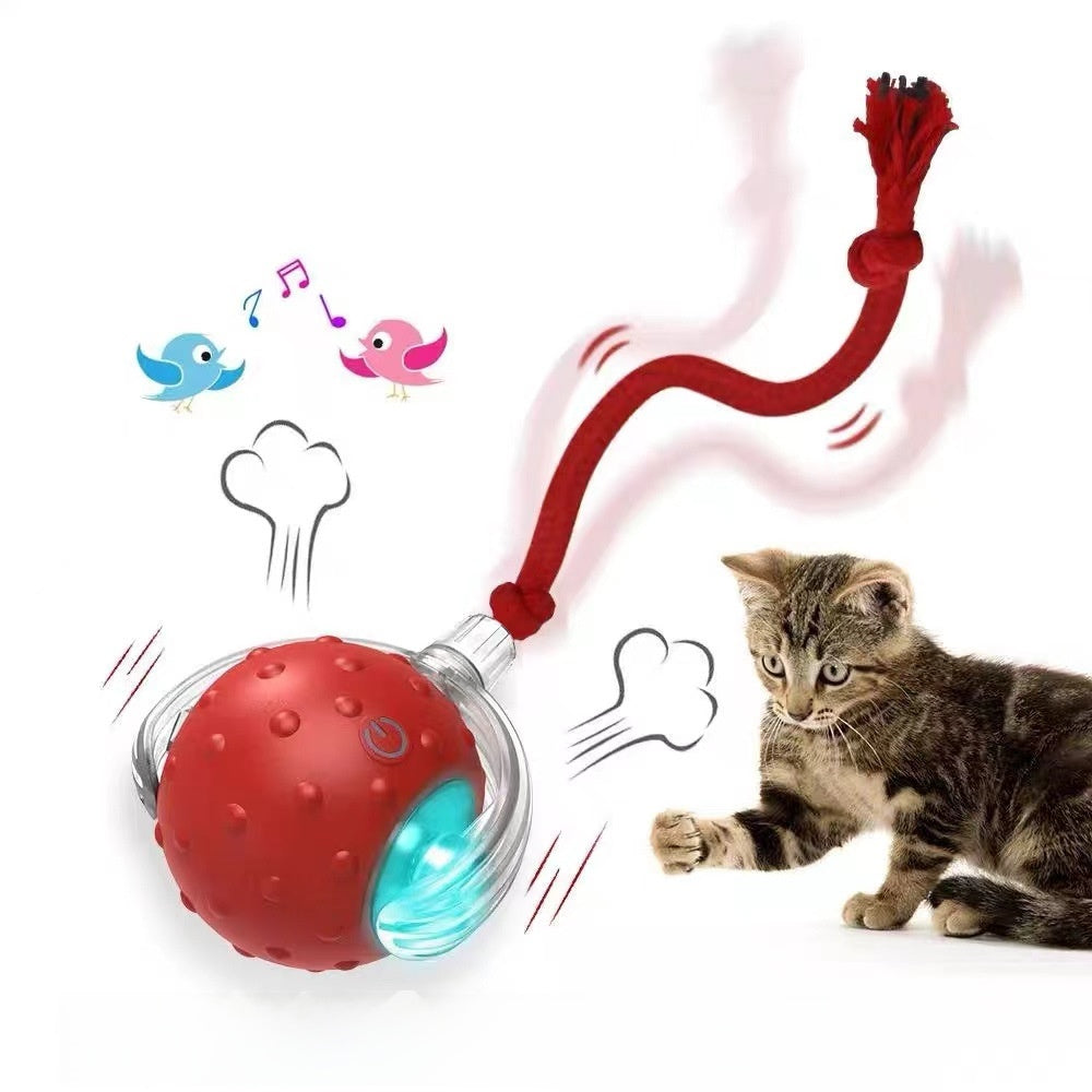 Automatic Interactive Cat Toy Ball with Feather
