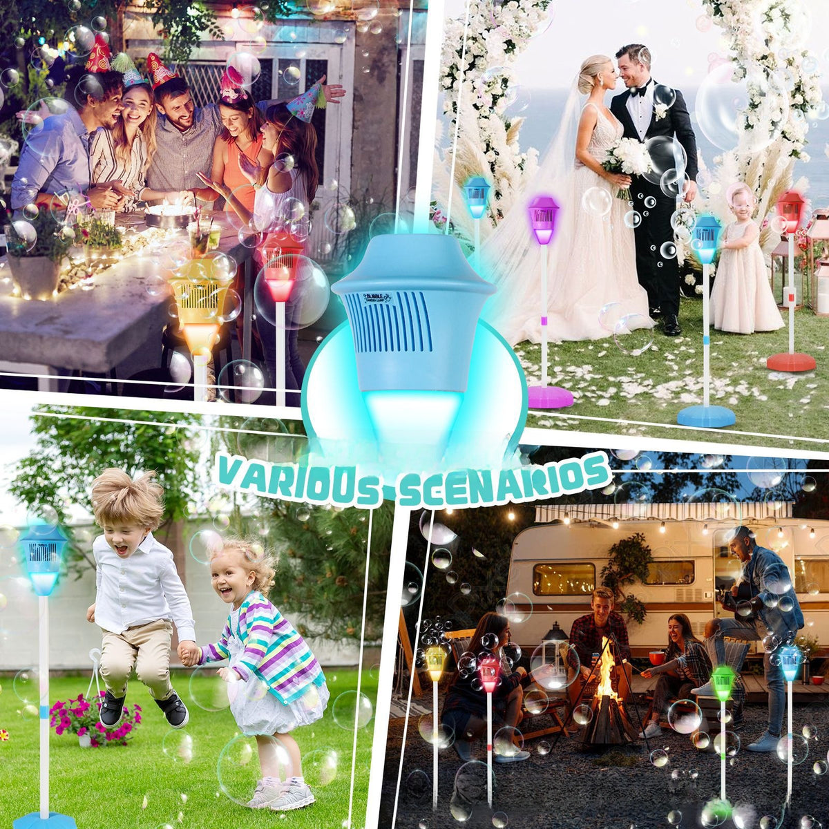 Automatic LED Bubble Blowing Machine for Outdoor Garden