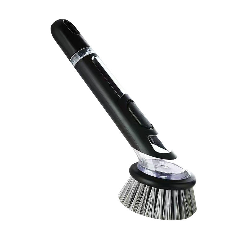 Automatic liquid-adding pot washing brush