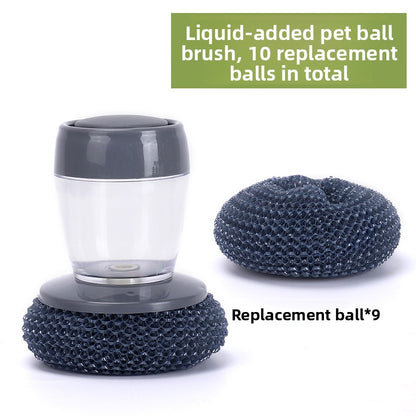 Automatic Liquid Dishwashing Brush with Replaceable Head