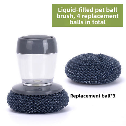 Automatic Liquid Dishwashing Brush with Replaceable Head