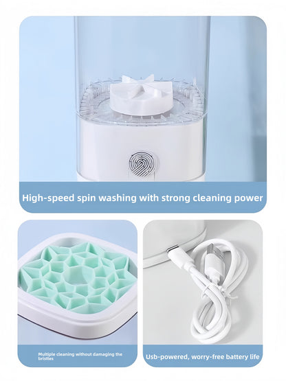 Automatic Makeup Brush Cleaning Tool with Drying Function