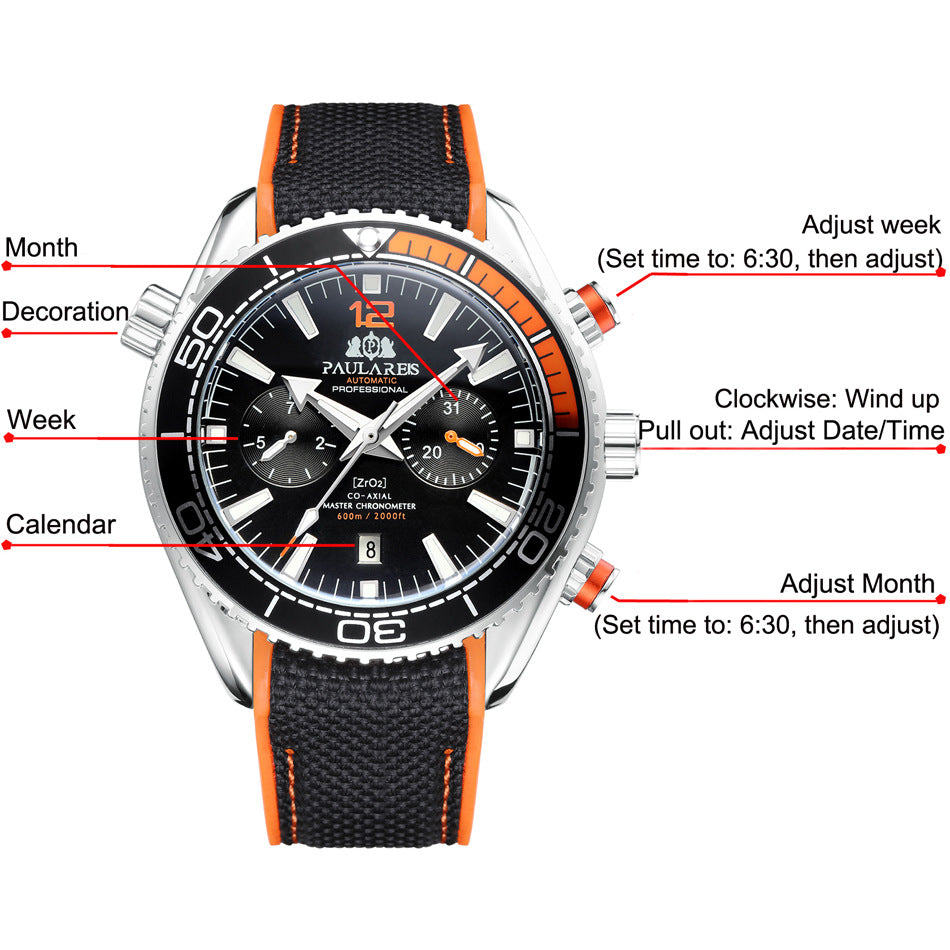 Automatic Mechanical Luminous Mens Watch
