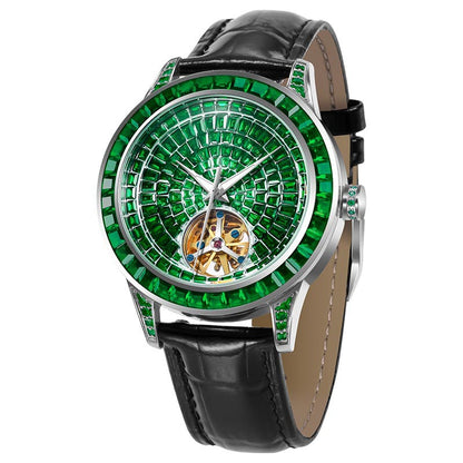 Automatic Mechanical Watch with Diamond Dial