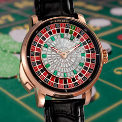Rose shell black leather