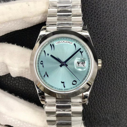 Automatic mechanical watch with double calendar day display