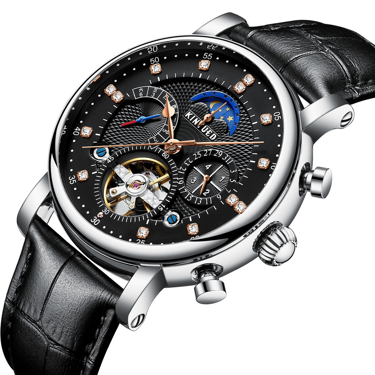 Automatic Mechanical Watch with Moon Phase