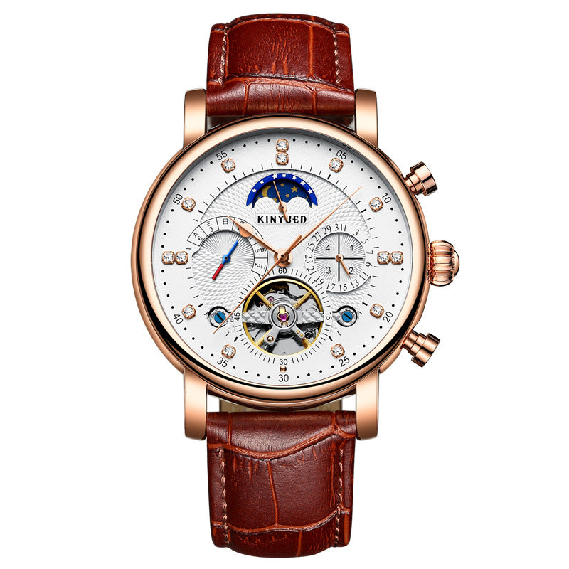Automatic Mechanical Watch with Moon Phase