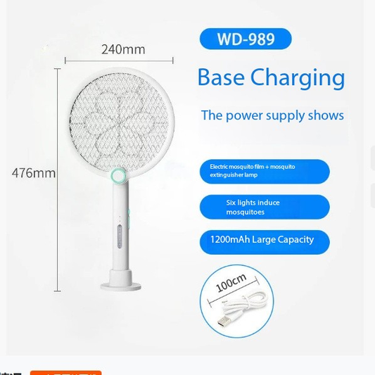 Automatic mosquito-attracting rechargeable electric mosquito swatter