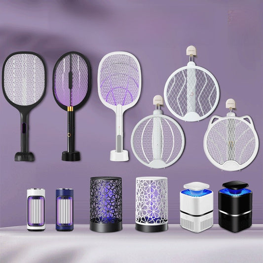 Automatic mosquito-attracting rechargeable electric mosquito swatter