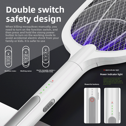 Automatic mosquito-attracting rechargeable electric mosquito swatter