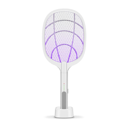 Automatic mosquito-attracting rechargeable electric mosquito swatter