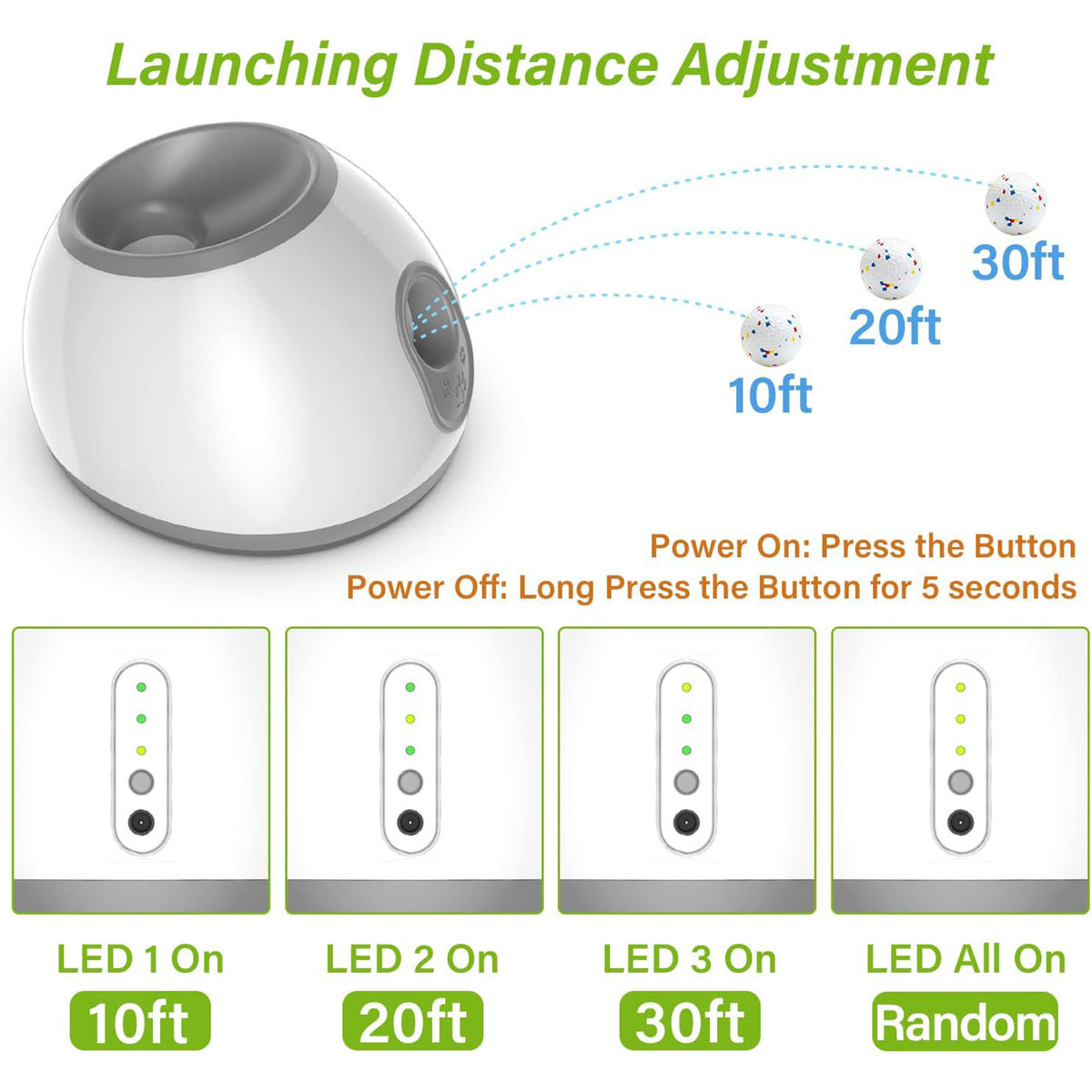 Automatic Pet Ball Launcher with Adjustable Distance