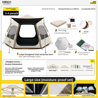 Automatic Pop Up Camping Tent with Sun Protection