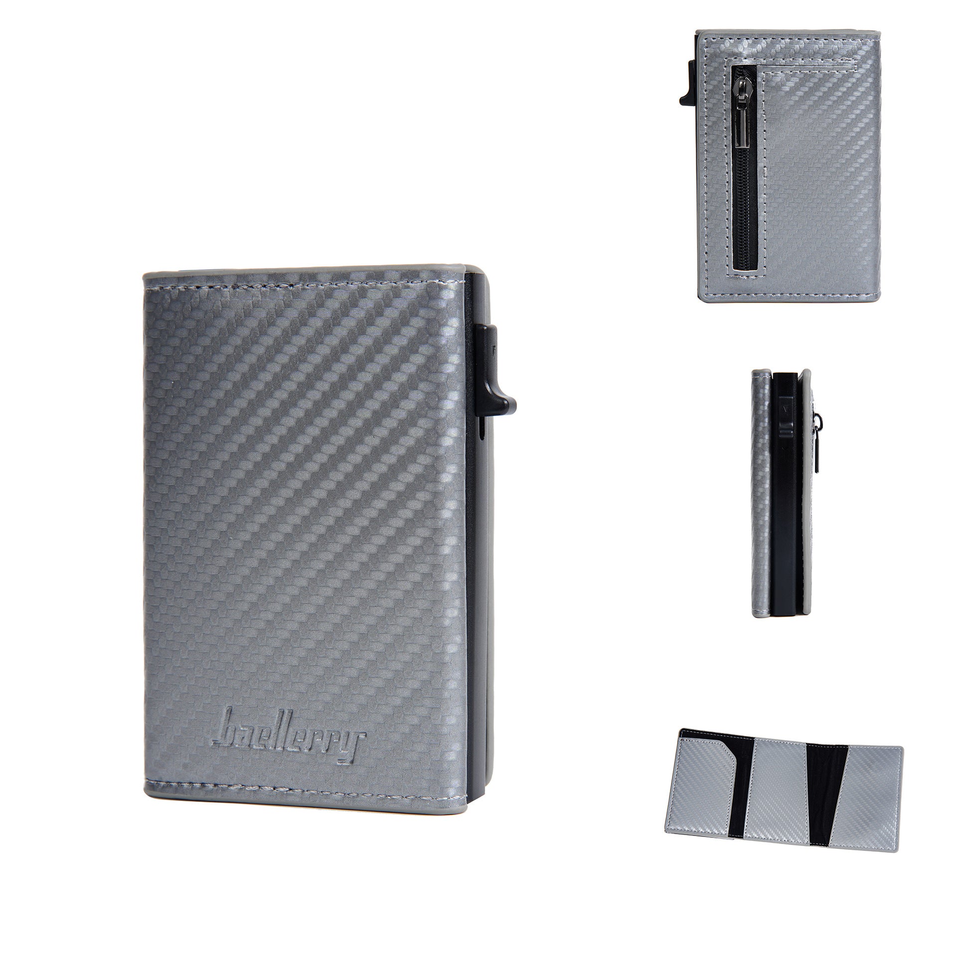Automatic pop-up zipper carbon fiber magnetic clip for men