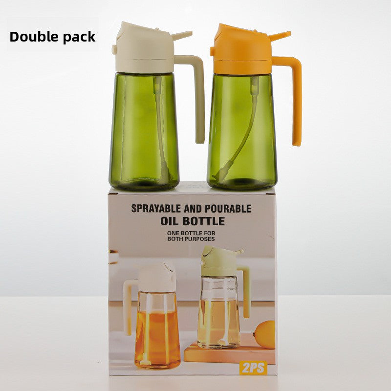Automatic Press Spray and Pour Glass Oil Bottle