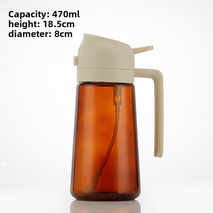 Automatic Press Spray and Pour Glass Oil Bottle