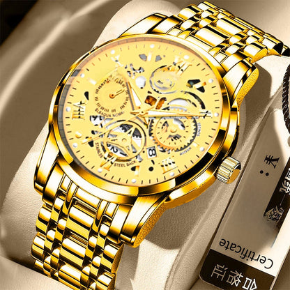 Automatic Quartz Hollow Retro Mens Watch