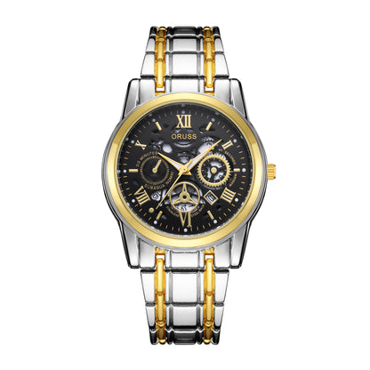 Automatic Quartz Men's Watch Waterproof Luminous Stylish Alloy Strap
