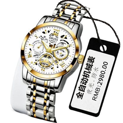 Automatic Quartz Men's Watch Waterproof Luminous Stylish Alloy Strap