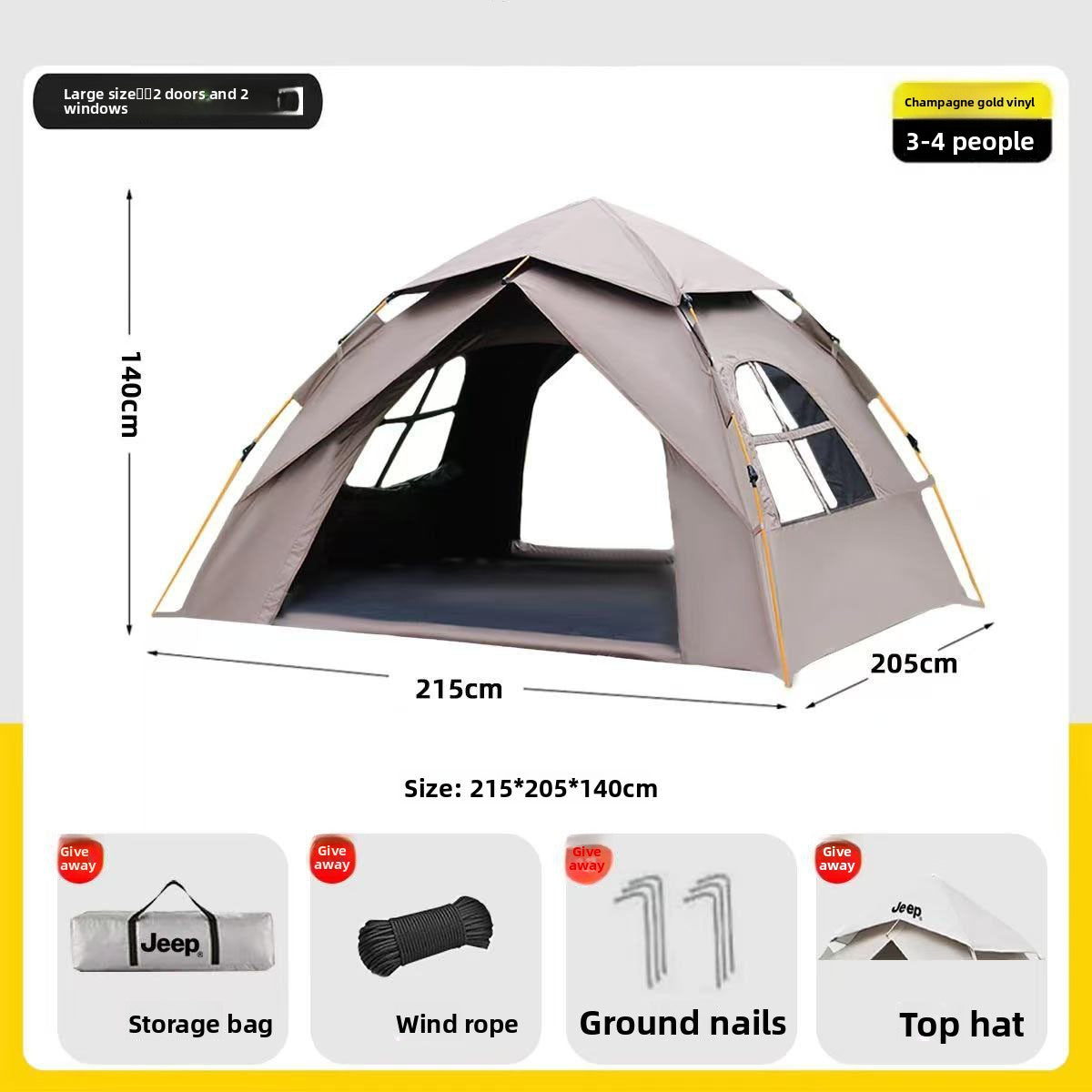 Automatic Quick Open Waterproof Camping Tent