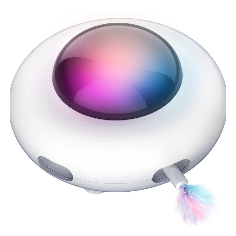 Automatic Rechargeable Cat Toy with Feather Attachments