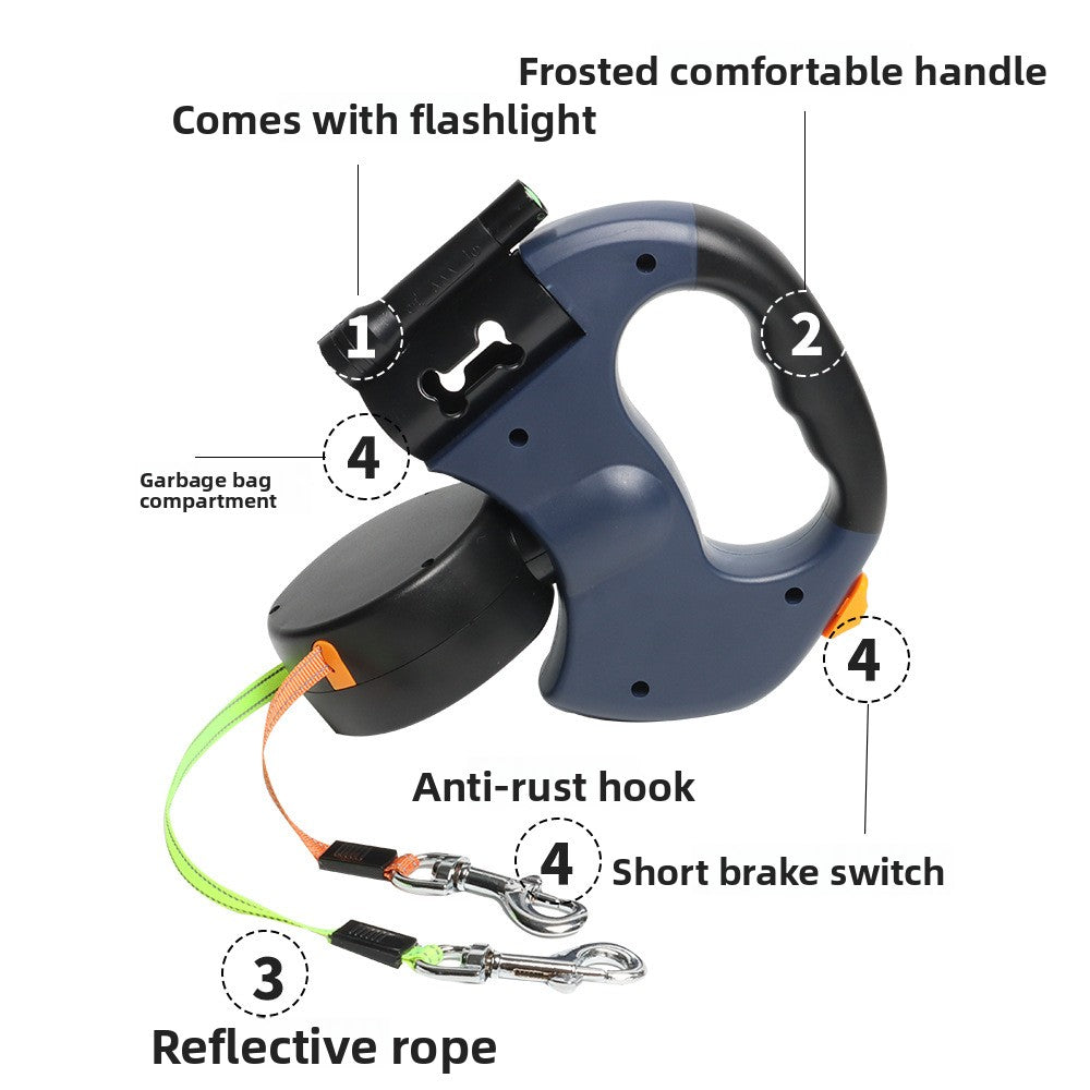 Automatic Retractable Dual Dog Leash