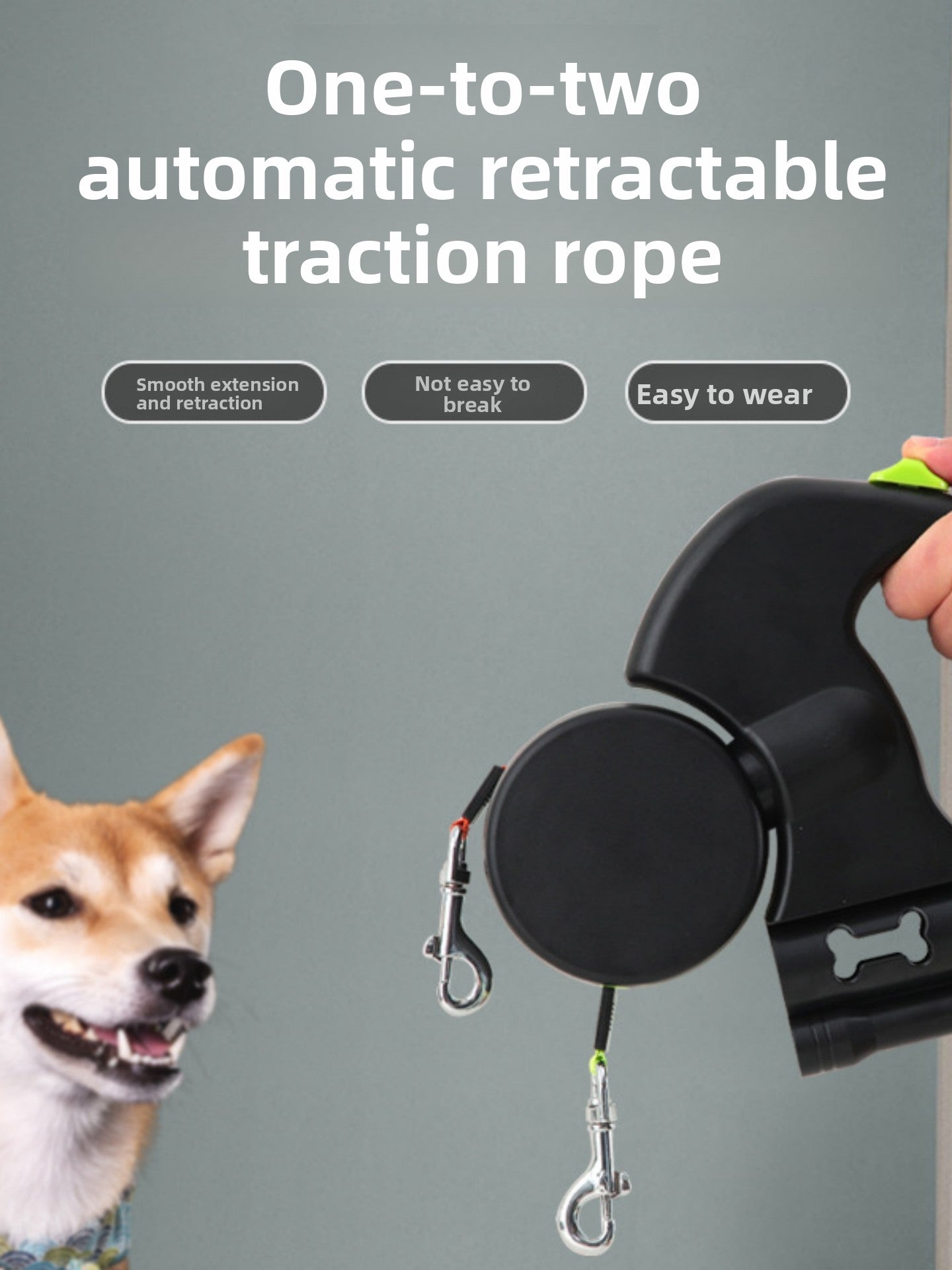 Automatic Retractable Dual Dog Walking Leash