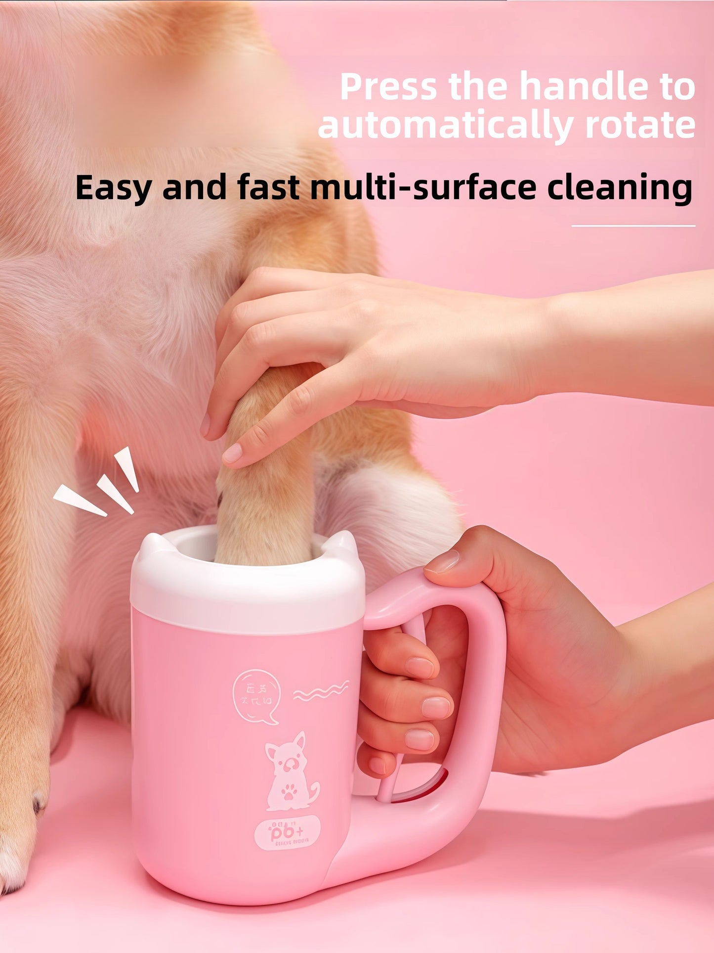 Automatic rotating foot cleaning cup