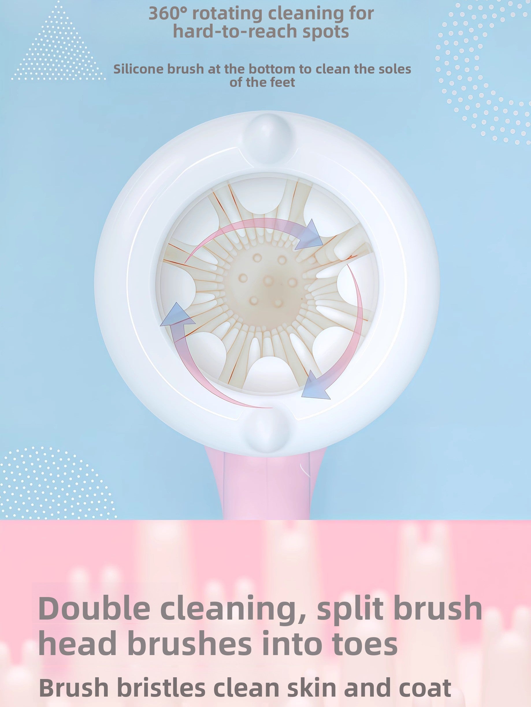 Automatic rotating foot cleaning cup