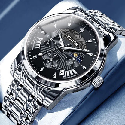 Automatic Skeleton Quartz Watch with Calendar