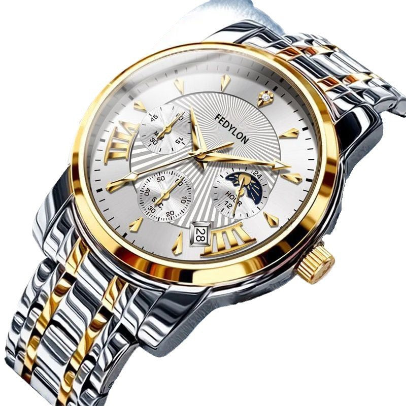 Automatic Skeleton Quartz Watch with Calendar