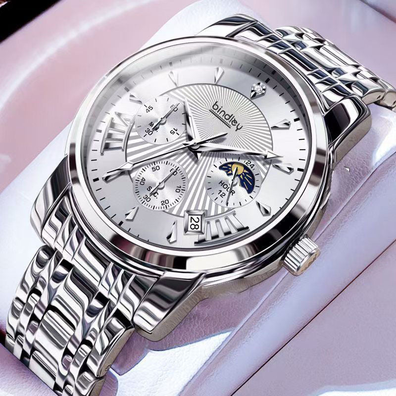 Automatic Skeleton Quartz Watch with Calendar