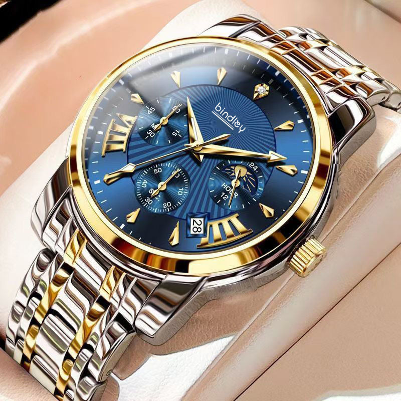 Automatic Skeleton Quartz Watch with Calendar