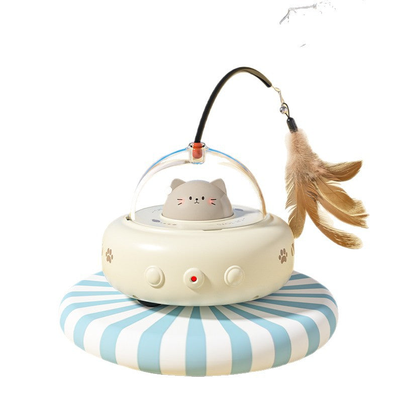 Automatic Smart Electric Cat Toy with Laser and Feather