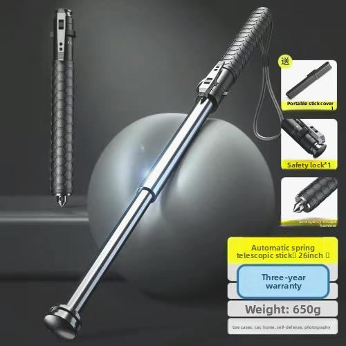 Automatic spring alloy steel hiking stick