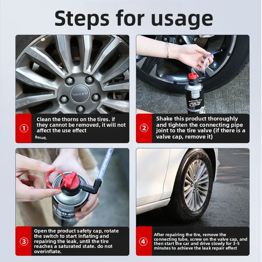 Automatic Tire Repair Fluid for Tubeless Tires