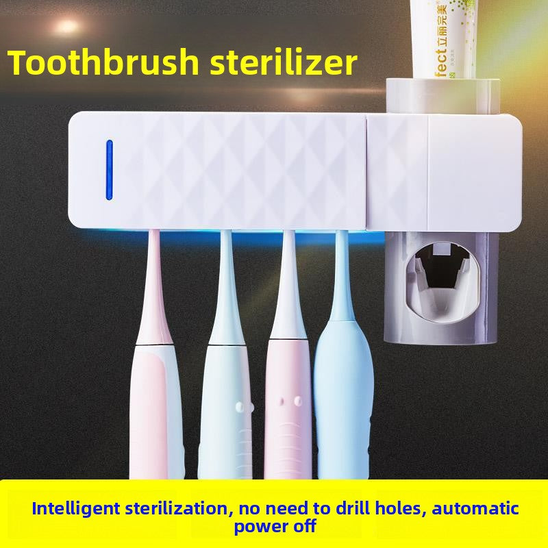 Automatic Toothpaste Squeezer with UV Sterilizing Toothbrush Holder