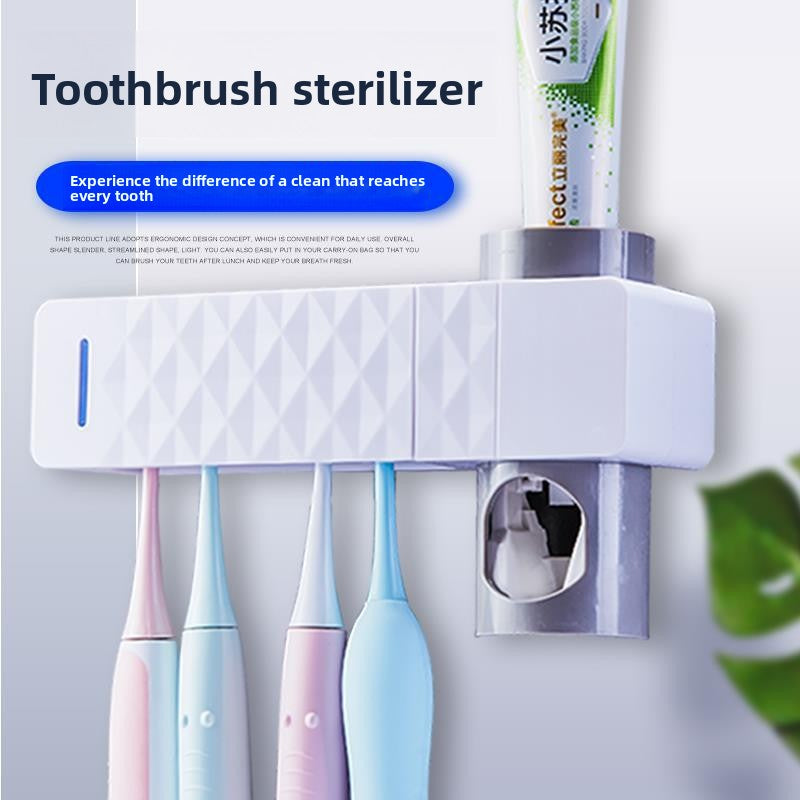 Automatic Toothpaste Squeezer with UV Sterilizing Toothbrush Holder