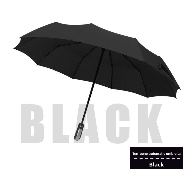 Automatic Windproof Black-Coated Umbrella with 24 Ribs