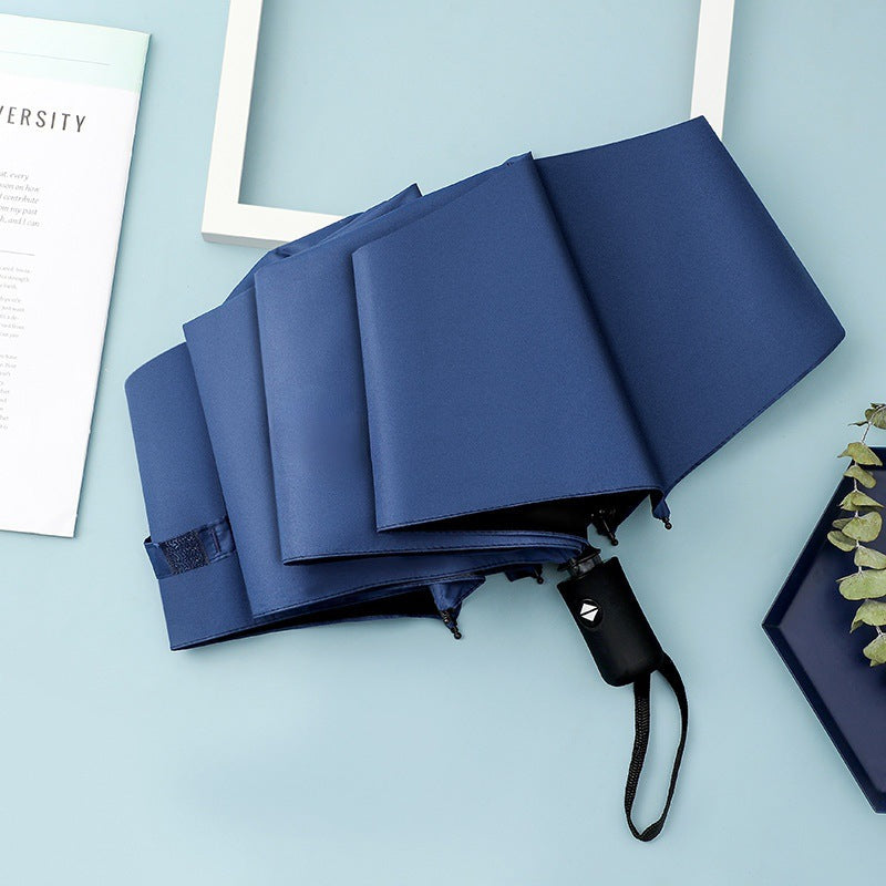 Automatic Windproof Black-Coated Umbrella with 24 Ribs