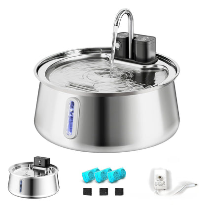 Automatic Wireless Pet Water Dispenser with Stainless Steel Faucet