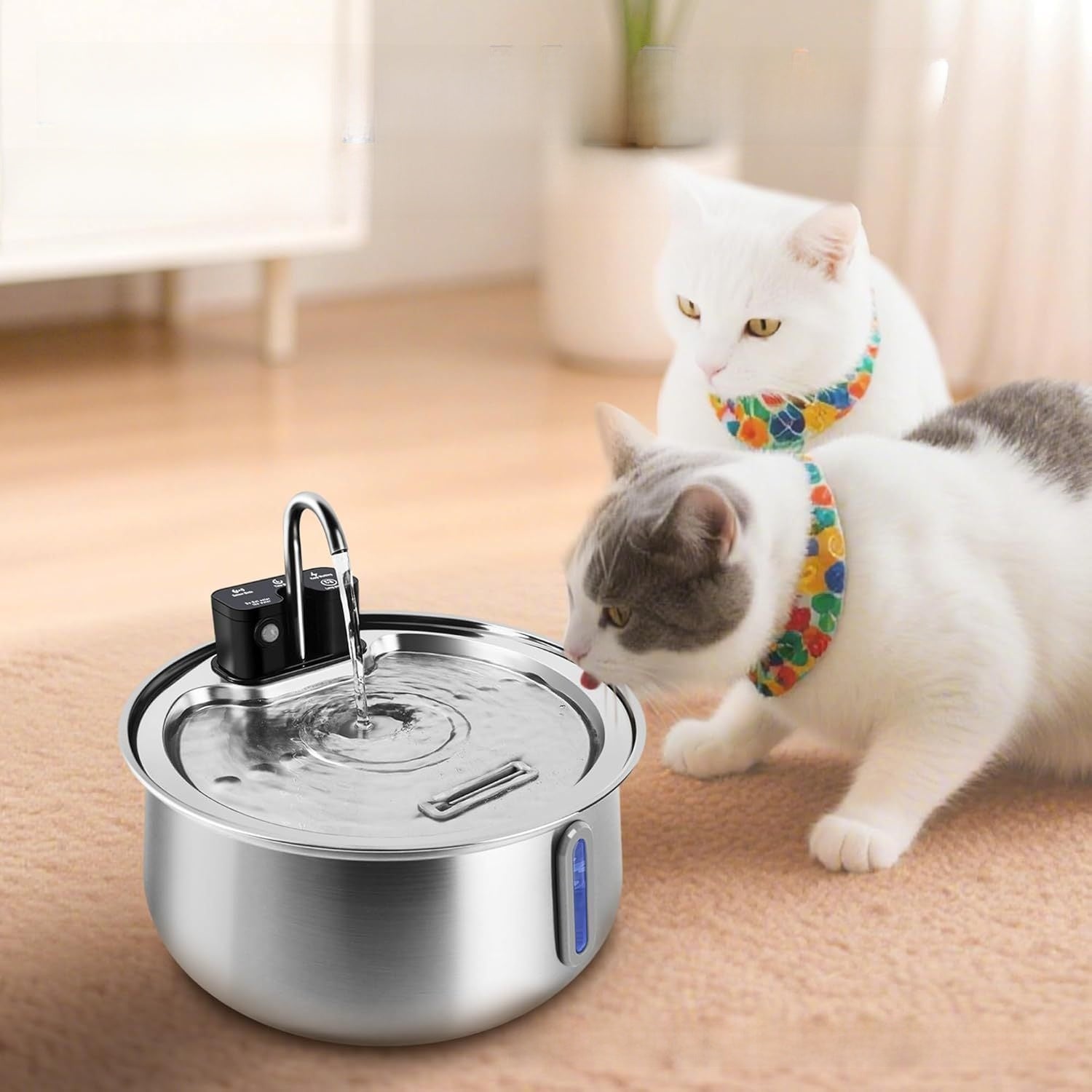 Automatic Wireless Pet Water Dispenser with Stainless Steel Faucet