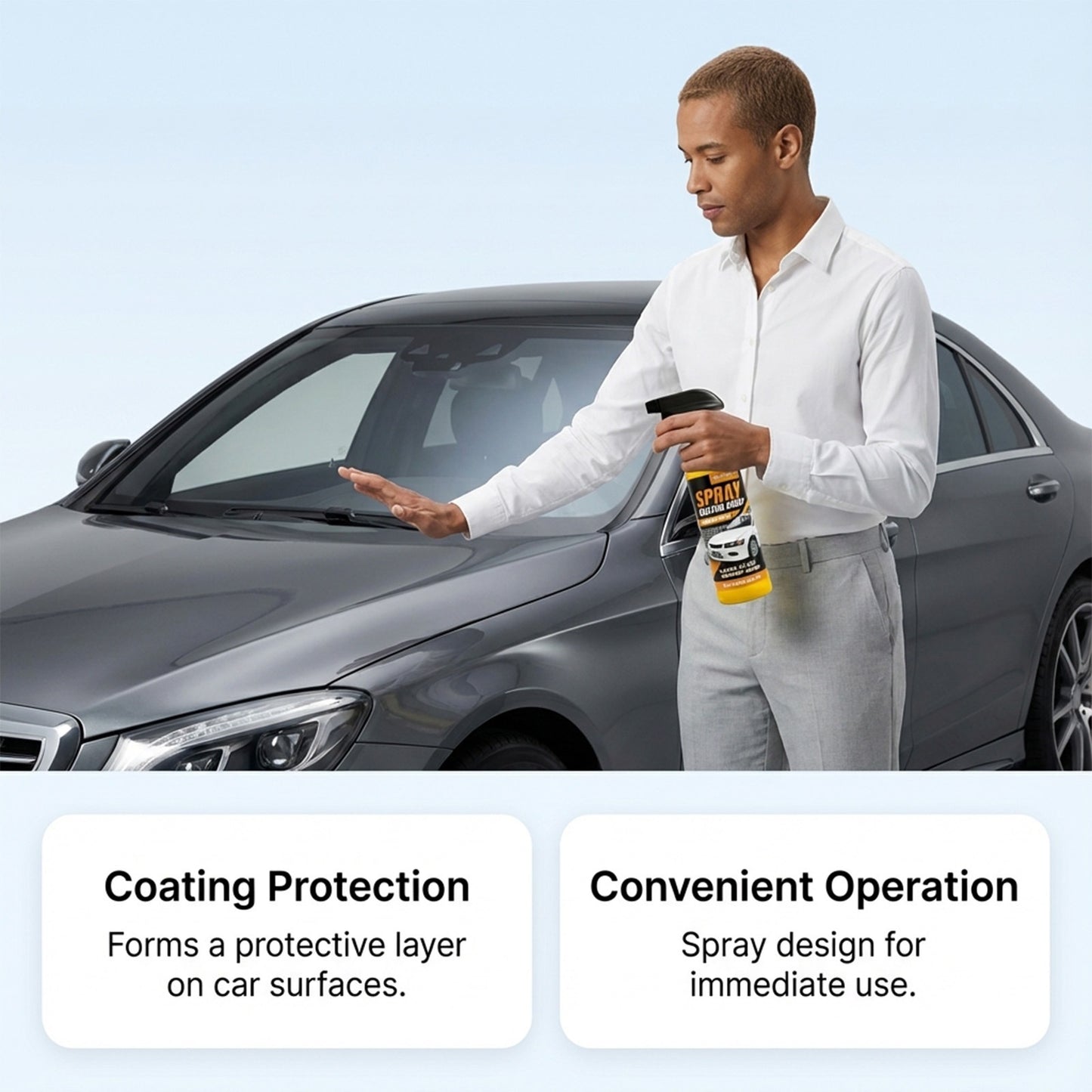 Automobile coating refurbishment cleaning spray