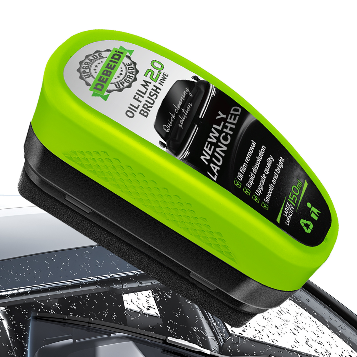 Automobile glass oil film cleaner