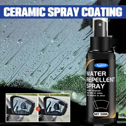 Automobile glass rainproof spray