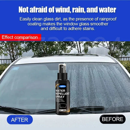 Automobile glass rainproof spray