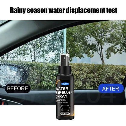 Automobile glass rainproof spray