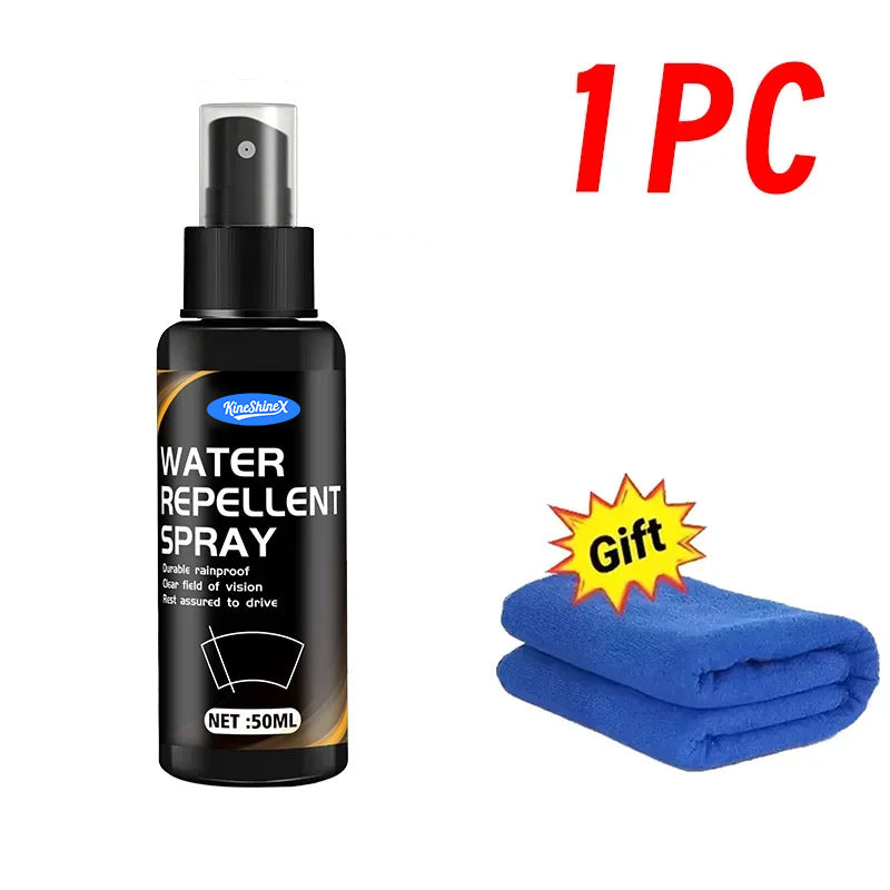 Automobile glass rainproof spray